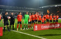 The Hatters line up ahead of the 5th round tie against Chelsea in the FA Cup