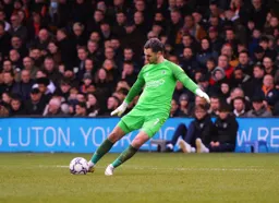 James Shea sends the ball long