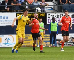 Allan Campbell working hard in midfield