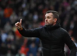 Nathan Jones giving instructions from the touchline