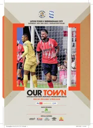 Programme: Luton Town FC vs Birmingham City (30th Jul 2022)