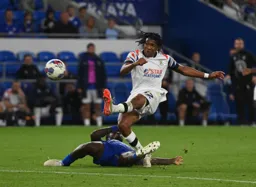 Gabriel Osho takes a shot at goal