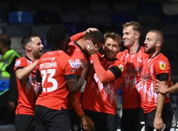 Celebrations after the Town`s first goal