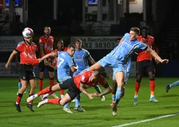 The City defence clear the ball