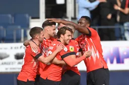 Luke Freeman takes the congratulations after scoring the third goal