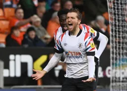 Luke Berry looks happy after scoring the only goal of the game