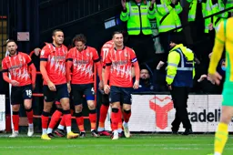 Some happy Hatters after the second goal