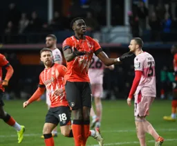 Elijah Adebayo has just scored the Town`s first goal