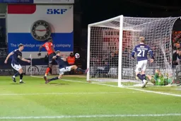 Elijah Adebayo nets the Town's first goal