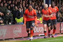 Gabriell Osho celebrates his goal with Allan Campbell and Elijah Adebayo