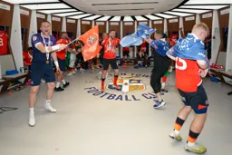 Dressing room clelebrations begin