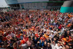 Hatters fans warm up before the game