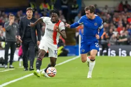 Issa Kabore taking on the defender down the wing