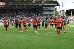 Town players applaud supporters after another narrow defeat