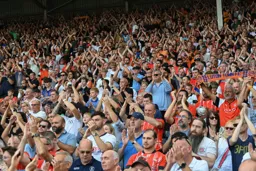 Town supporter applaud the team off the pitch