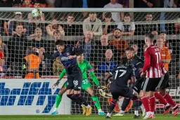 Joe Johnson with a defensive header