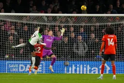 Thomas Kaminski can do nothing about 97th minute equaliser