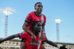 Elijah Adebayo after netting the opening goal