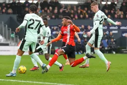Jacob Brown tries to be first to the ball