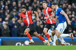 Andros Townsend beats Everton’s James Tarkowski