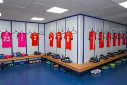 Town dressing room at Everton
