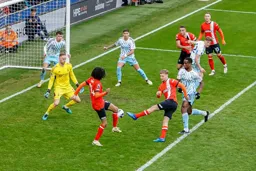 Luke Berry just gets to the ball first for the equalising goal