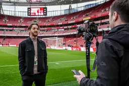 Tom Lockyer being interviewed before the game