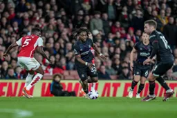 Fred Onyedinma driving through midfield