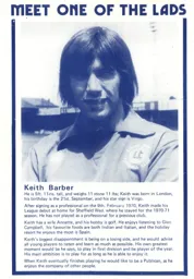 Keith Barber Profile Programme Article 1976
