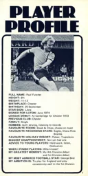 Paul Futcher Profile Programme Article 1976