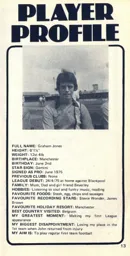 Graham Jones Profile Programme Article 1977