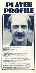 John Faulkner Profile Programme Article 1977