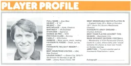 Alan West Player Profile Programme Article 1977