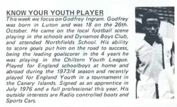 Godfrey Ingram Know your Youth Player Programme Article 1977