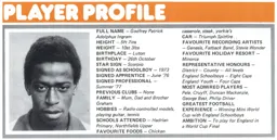 Godfrey Ingram Player Profile Programme Article 1977