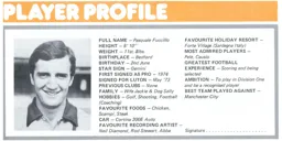 Lil Fuccillo Player Profile Programme Article 1978