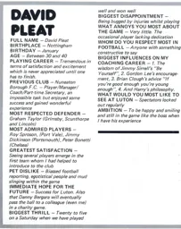 David Pleat Coaching Profile Programme Article 1978