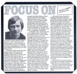 David Lawson Focus On Programme Article 1978