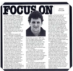 Steve Taylor Focus On Programme Article 1979