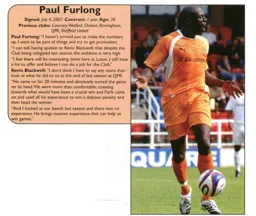 Paul Furlong Signs 07/08