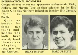 McEvoy and Tuite Receive International Honours 1985
