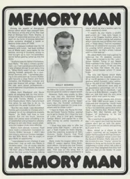 Wally Shanks Memory Man Programme Article 1972