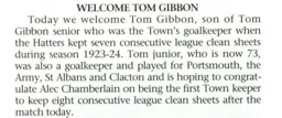 Tommy Gibbon's Son Visits Kenilworth Road 1993