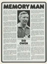 Syd Owen Memory Man Programme Article 1972