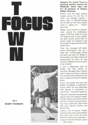Bobby Thomson Town Focus Programme Article 1973