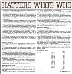 Ron Baynham Hatters Who Who 1984
