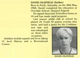 David Oldfield Youth Player Profile 1984