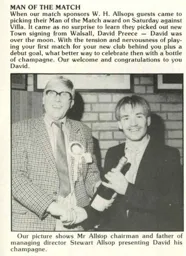 David Preece Receives A Bottle Of Bubbly After Debut Goal