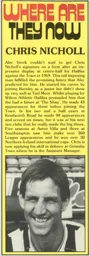 Chris Nicholl Where Are They Now 1985