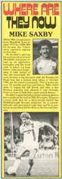 Mike Saxby Where Are They Now 1985